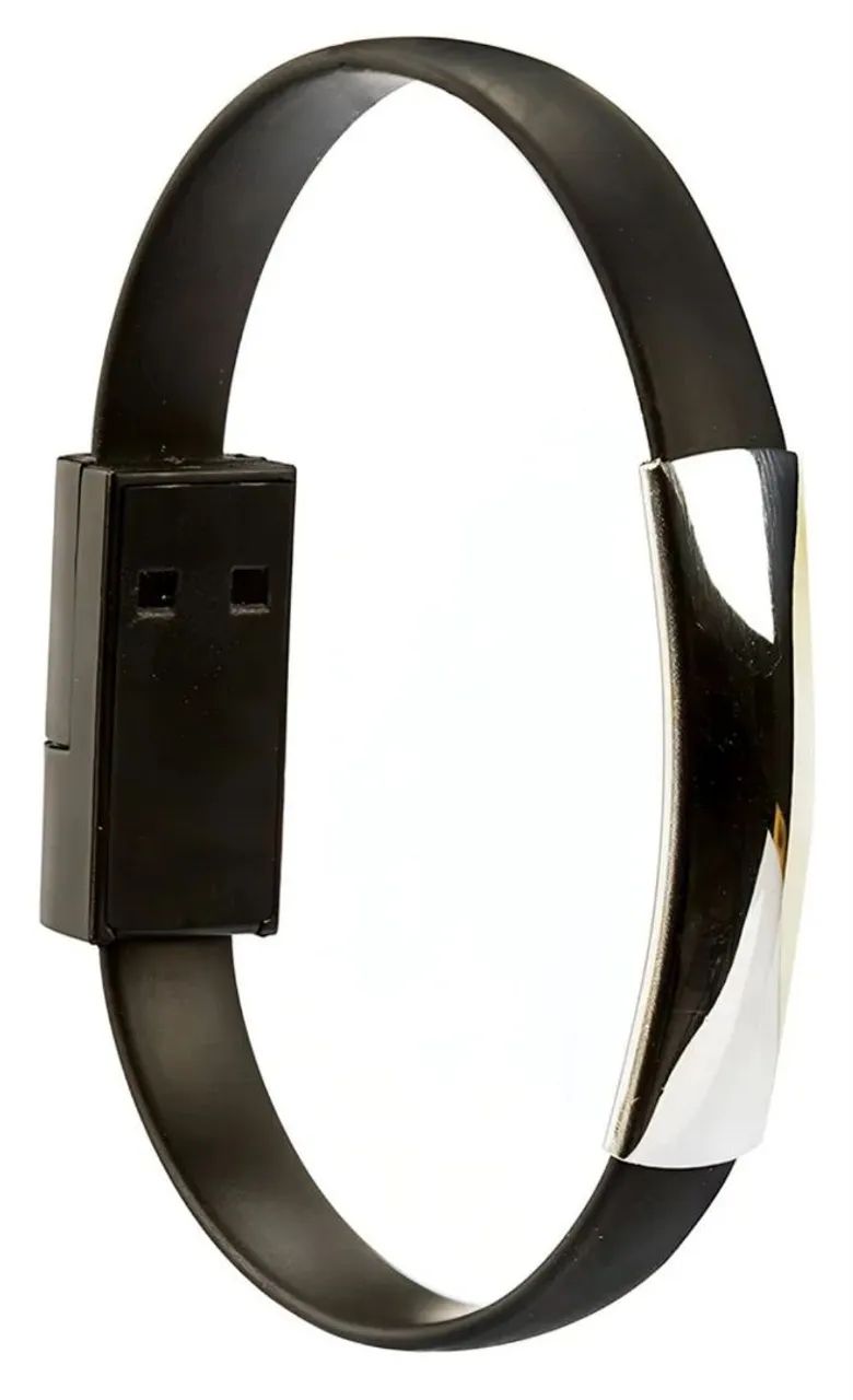Pulseira Carregador via USB, Android e Windows Phone Preto - Foto 2