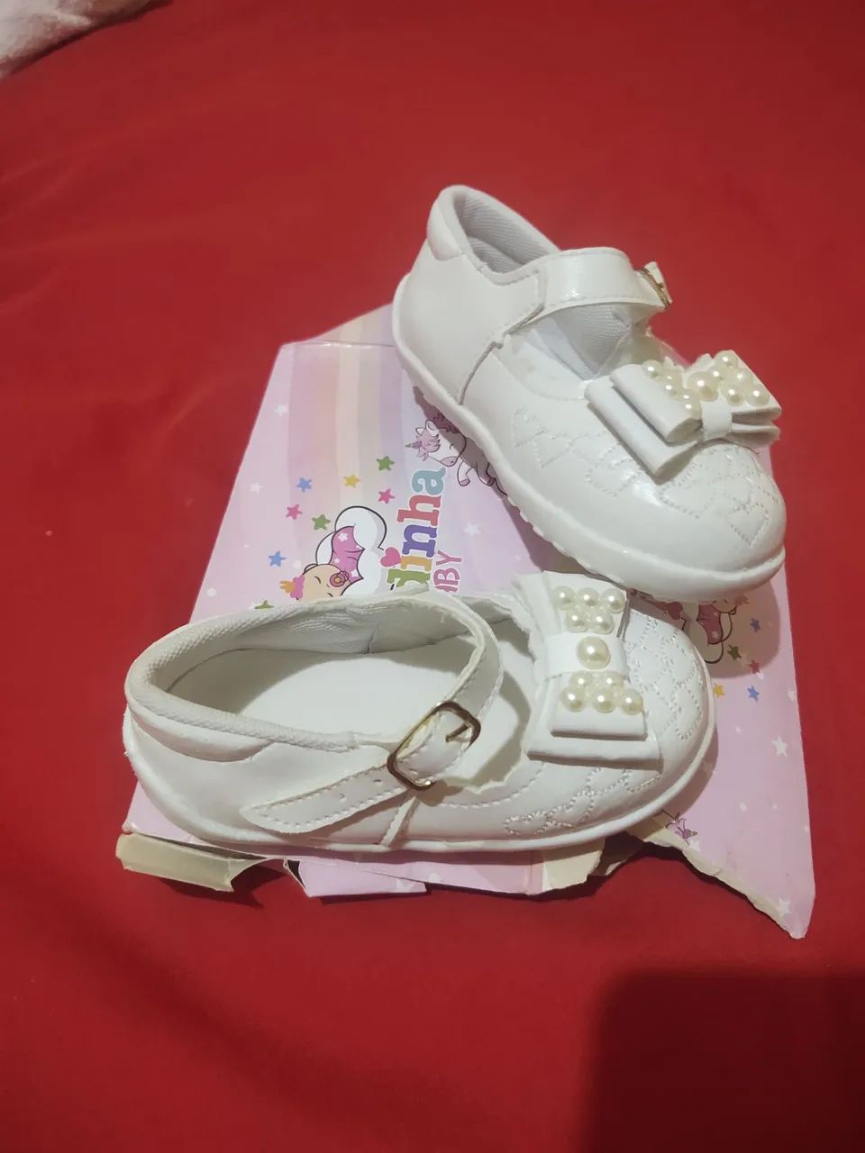 Sapatinhos de Bebê - Brancos com Laço