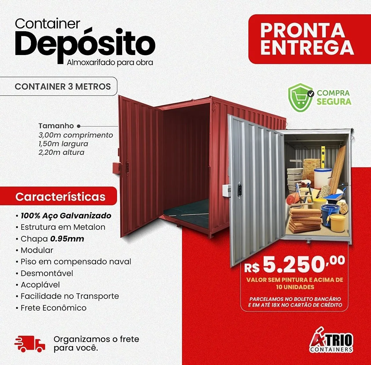 Container Almoxarifado obra 