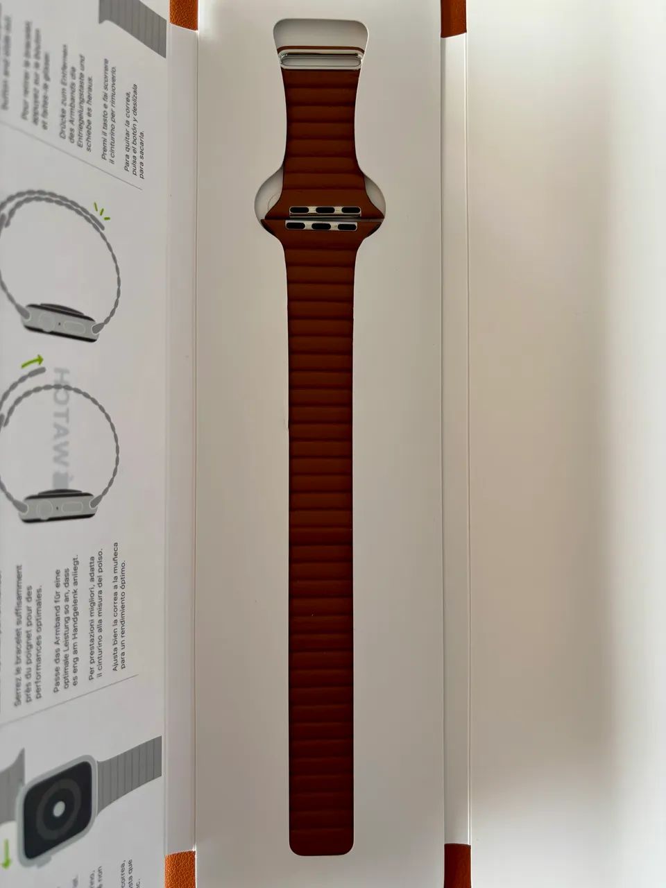 Pulseira Apple Watch Couro loop - Castanho - Magnetico - Foto 3