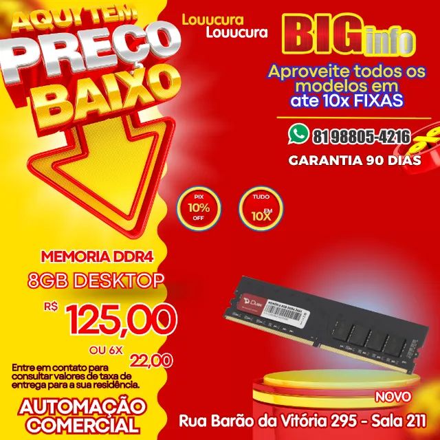 8GB DDR4 2100/2400/3200 Memory - Computer - Warranty64308140801539120