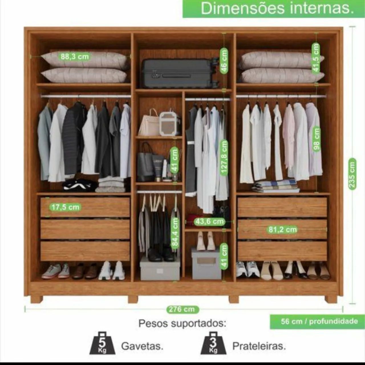 Guarda-Roupa Moderno e Espaçoso casal 100% - Foto 3