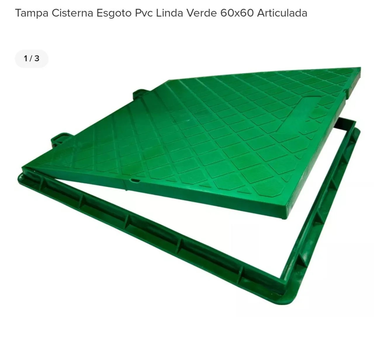 Tampa Cisterna Esgoto PVC Verde 60x60 Articulada