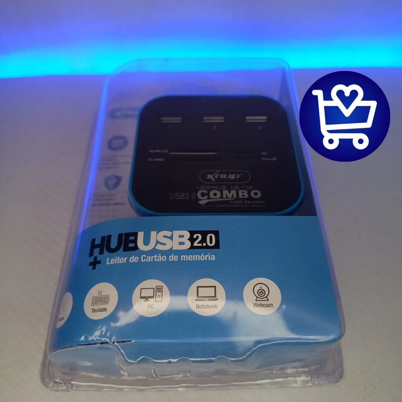 Leitor de Cartão de Memória USB 2.0 - Knup