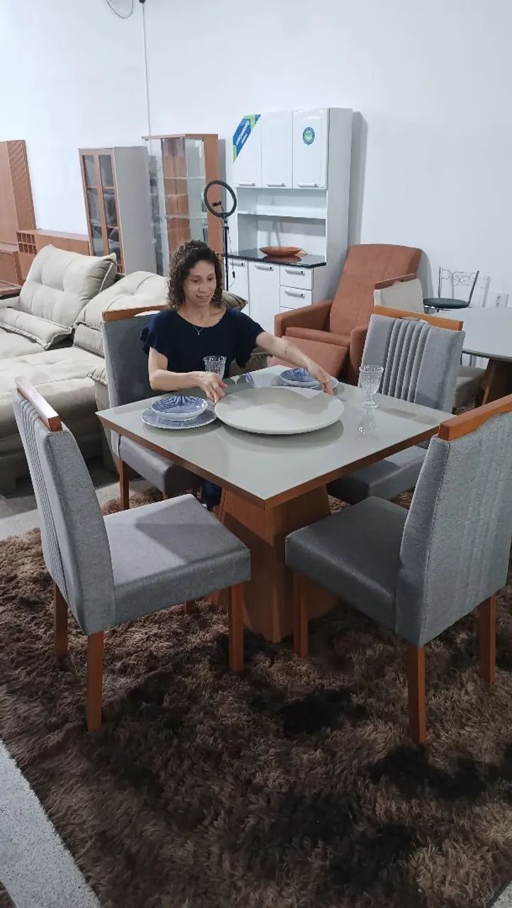 Mesa de jantar com 4 cadeiras dicasabh - Foto 3
