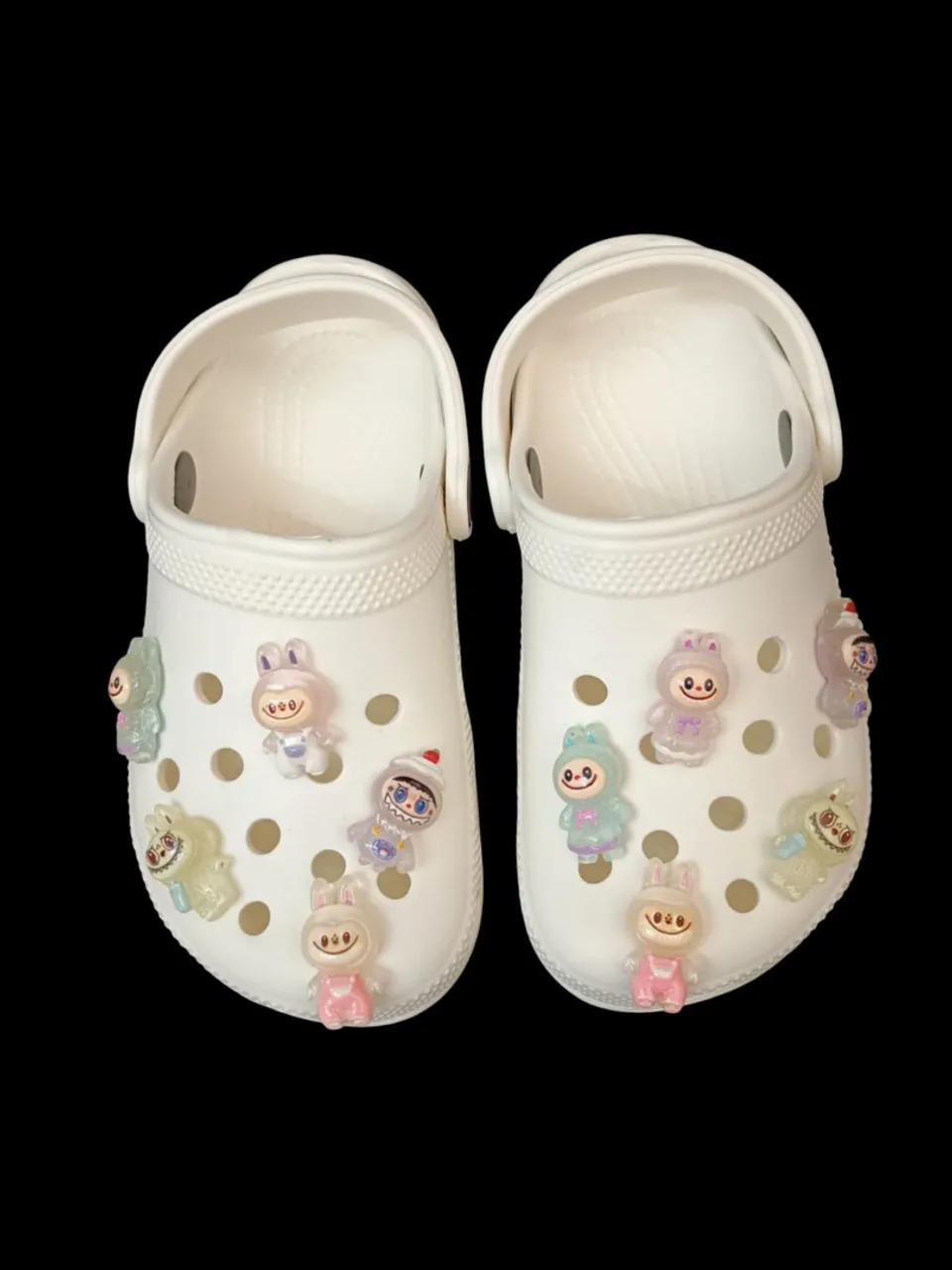 Crocs Infantil Branco Personalizado Com Jibbitz
