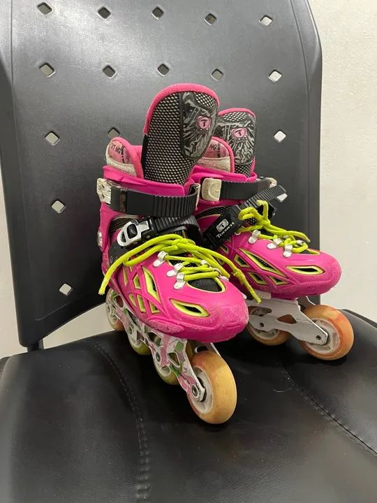 Patins Inline Feminino Rosa