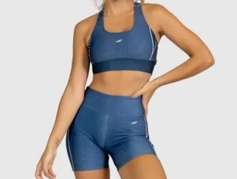 Conjunto fitness azul marinho - Top e short