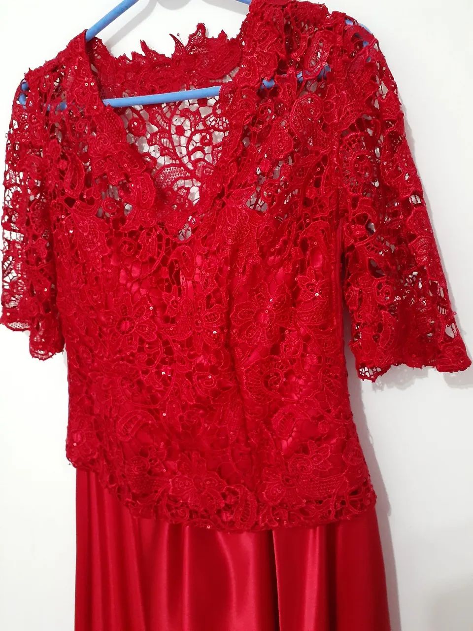 Vestido de festa vermelho com renda - Foto 2