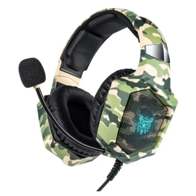  Headset Gamer Porfissional Onikuma K8 RGB Camuflado