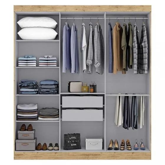 Guarda Roupa Casal com 6 Portas de Giro Amplo e Elegante Paris - Foto 5