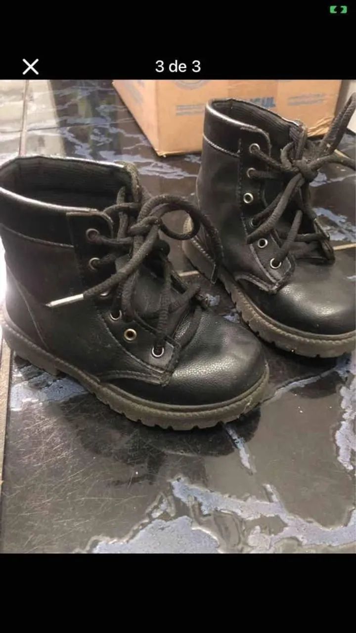 Bota Coturno Preta Tamanho 29 - Foto 2