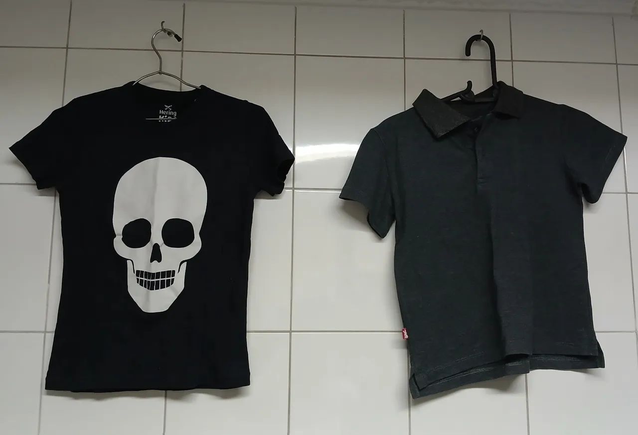Kit Camisa Polo + Camiseta Hering Infantil Tam.8 e 10<br>