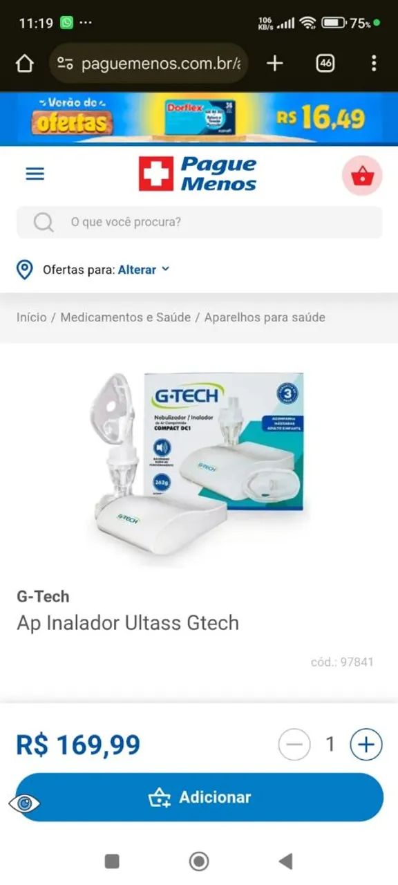 Inalador Nebulizador Compressor Infantil Adulto Bivolt - Foto 6