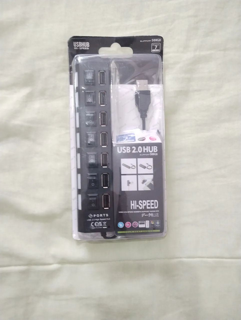 Extensão de entrada USB 2.0 7 Portas - Alta Velocidade