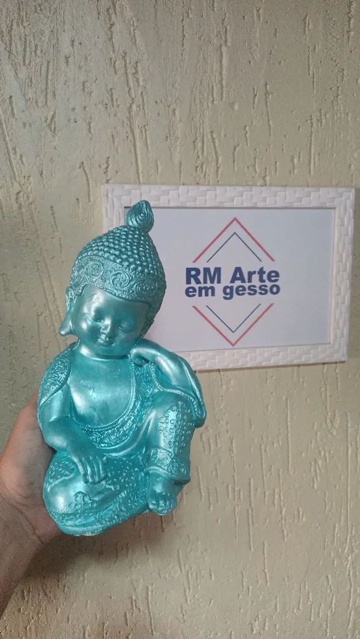Escultura de Buda em gesso R$ 40,00  - Foto 4