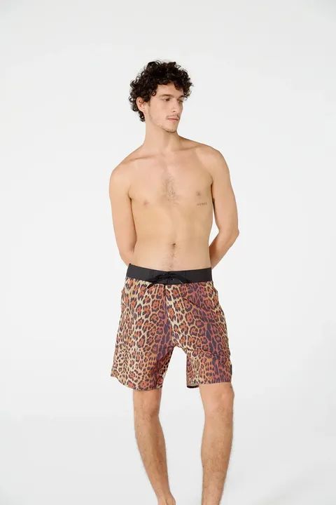 Shorts de Praia Leopardo - Adulto - Foto 3