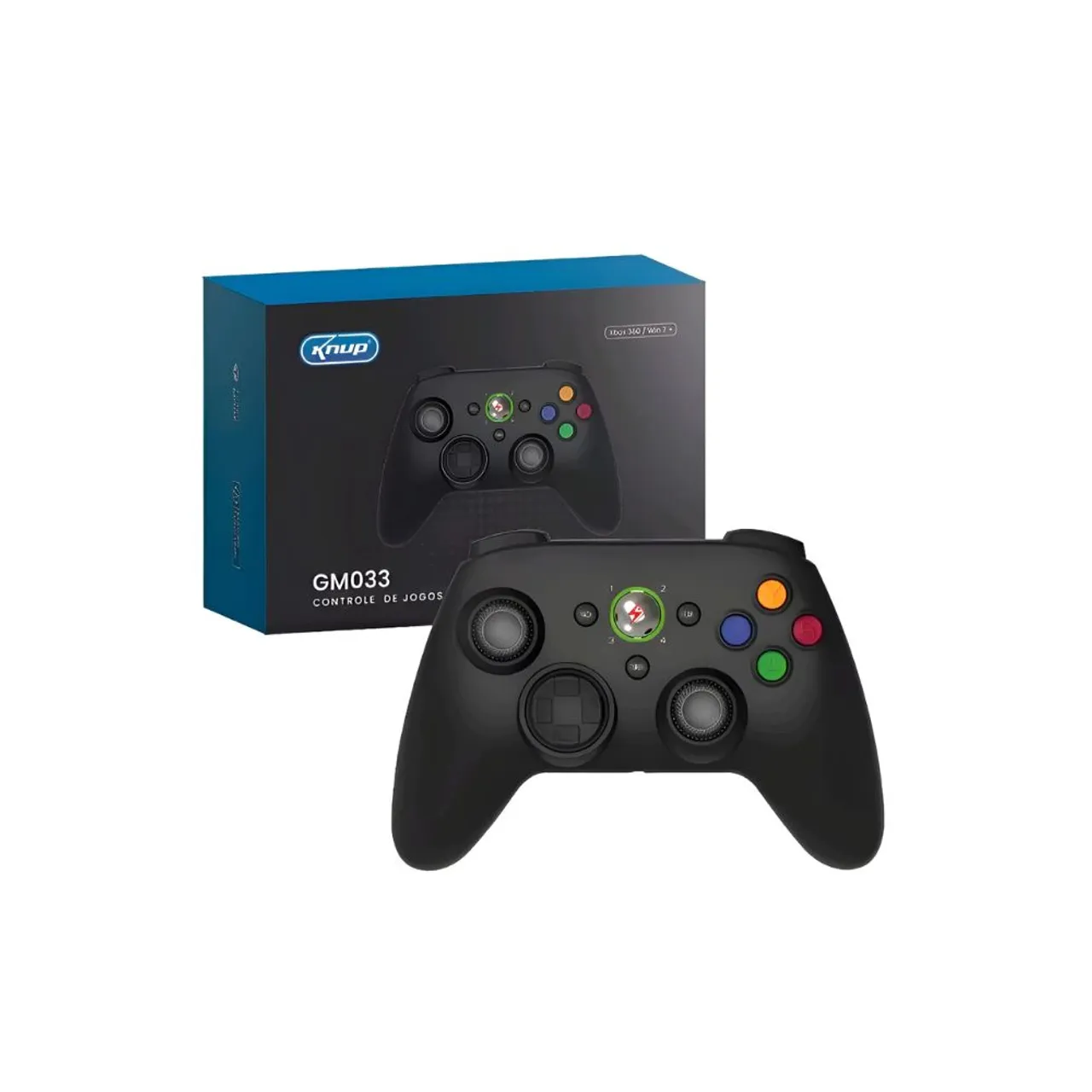 Controle de Jogo com fio Knup GM033 para Xbox 360 - Novo