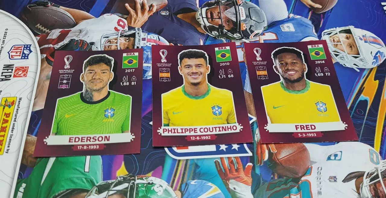 3 Figurinhas Oryx Copa 2022 - Ederson, Coutinho e Fred