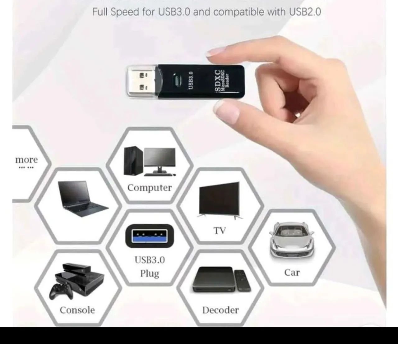 Leitor de Cartão SDXC Micro SDXC para Celula, Computad0r, TV - Foto 2