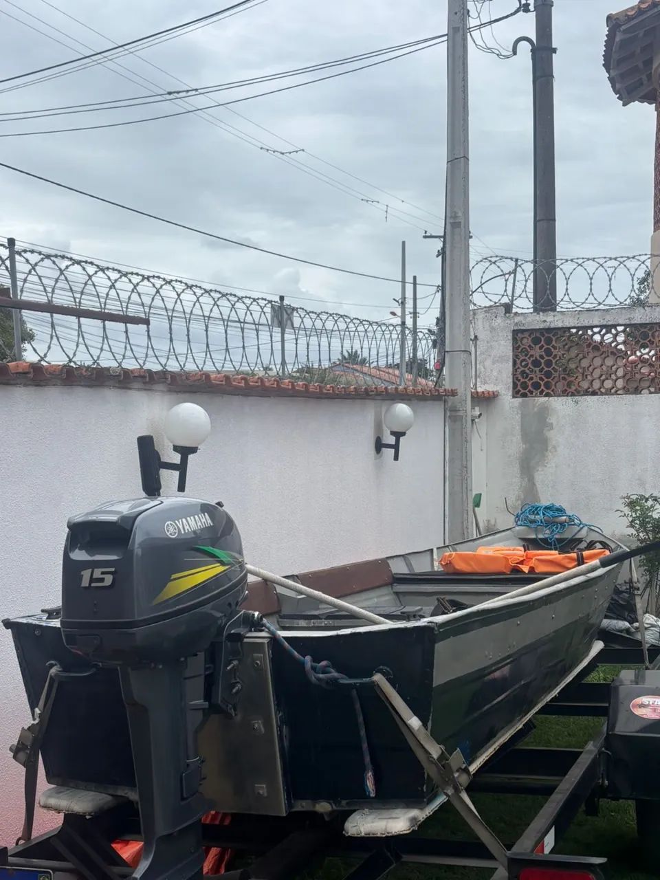 Barco de alumínio com motor novo - Foto 6