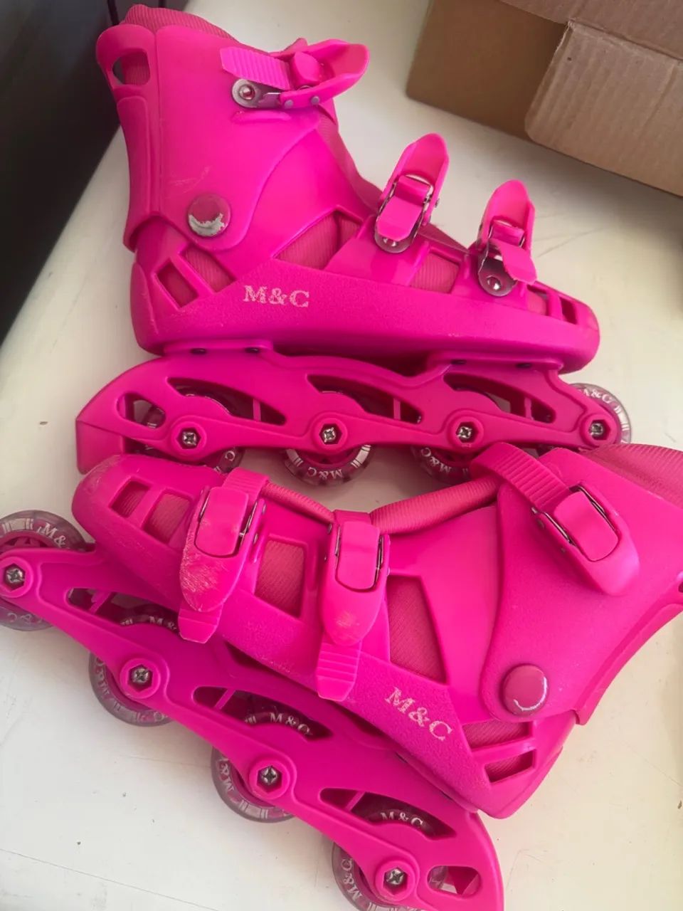 Patins Inline Infantil Rosa M&C - Foto 2
