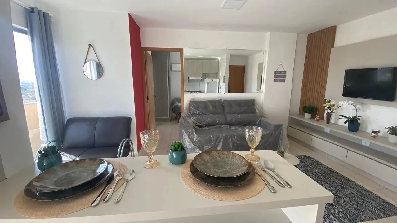 Setor Sudoeste, apartamento com 1 suíte sala integrada à cozinha.