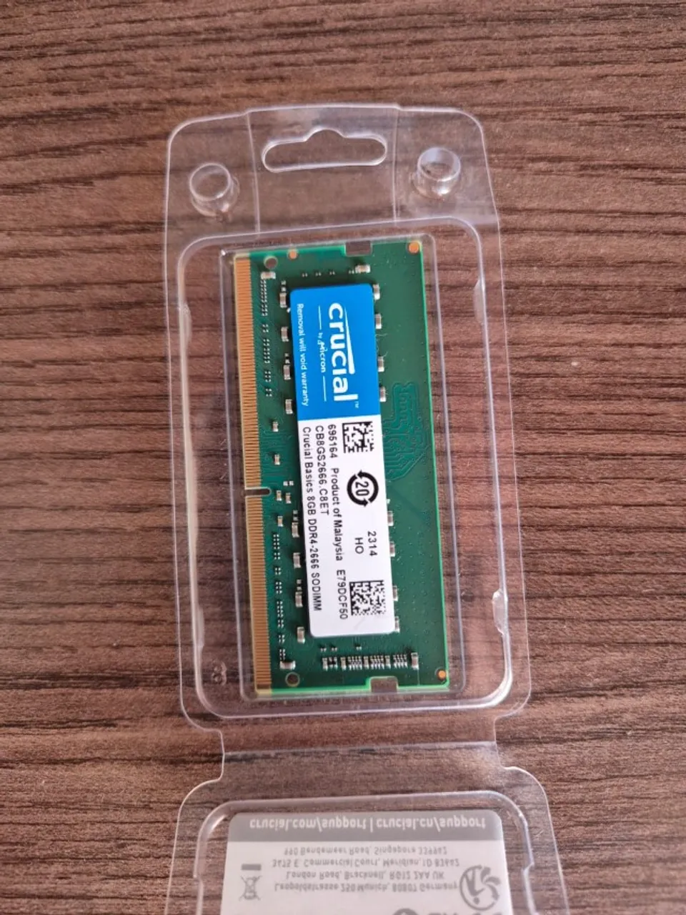 Memória RAM Notebook Crucial 8GB DDR4 2666MHz SODIMM