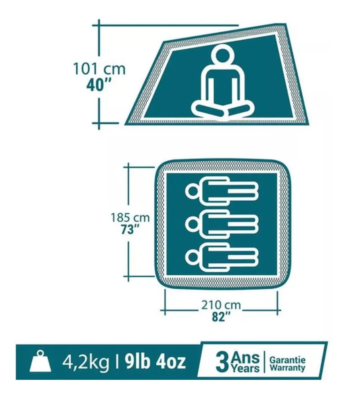 Barraca De Camping Com Bolsa Quechua Fresh & Black 3 Pessoas Branco - Foto 3
