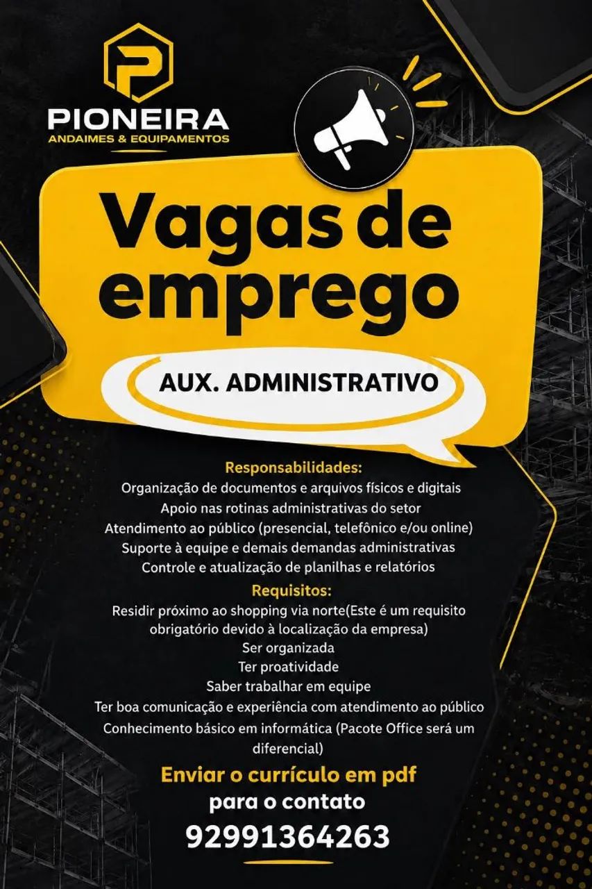 Vaga auxiliar administrativa 