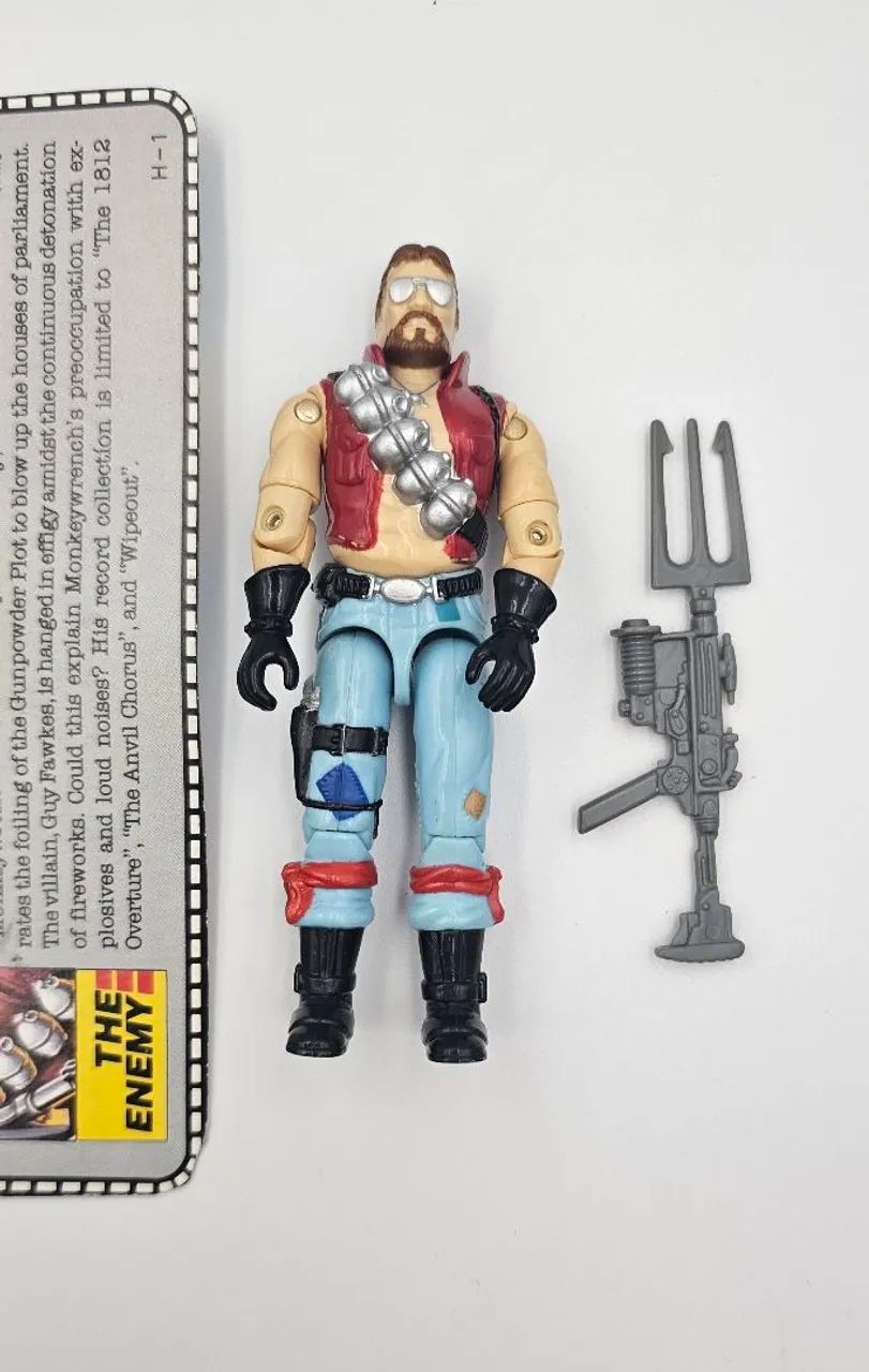 GI Joe Cobra Dreadnok Monkeywrench 1986 com Filecard - Foto 2