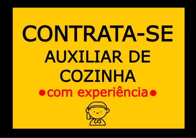 Vaga: Auxiliar de Cozinha - Com Experiência Comprovada em Carteira - Taguatinga Norte