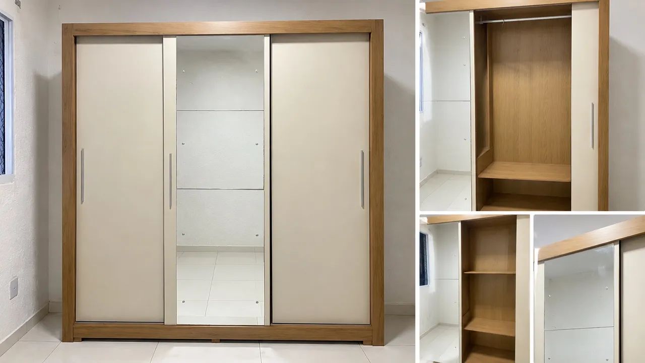 Guarda roupa com portas de correr e espelho  - Foto 3