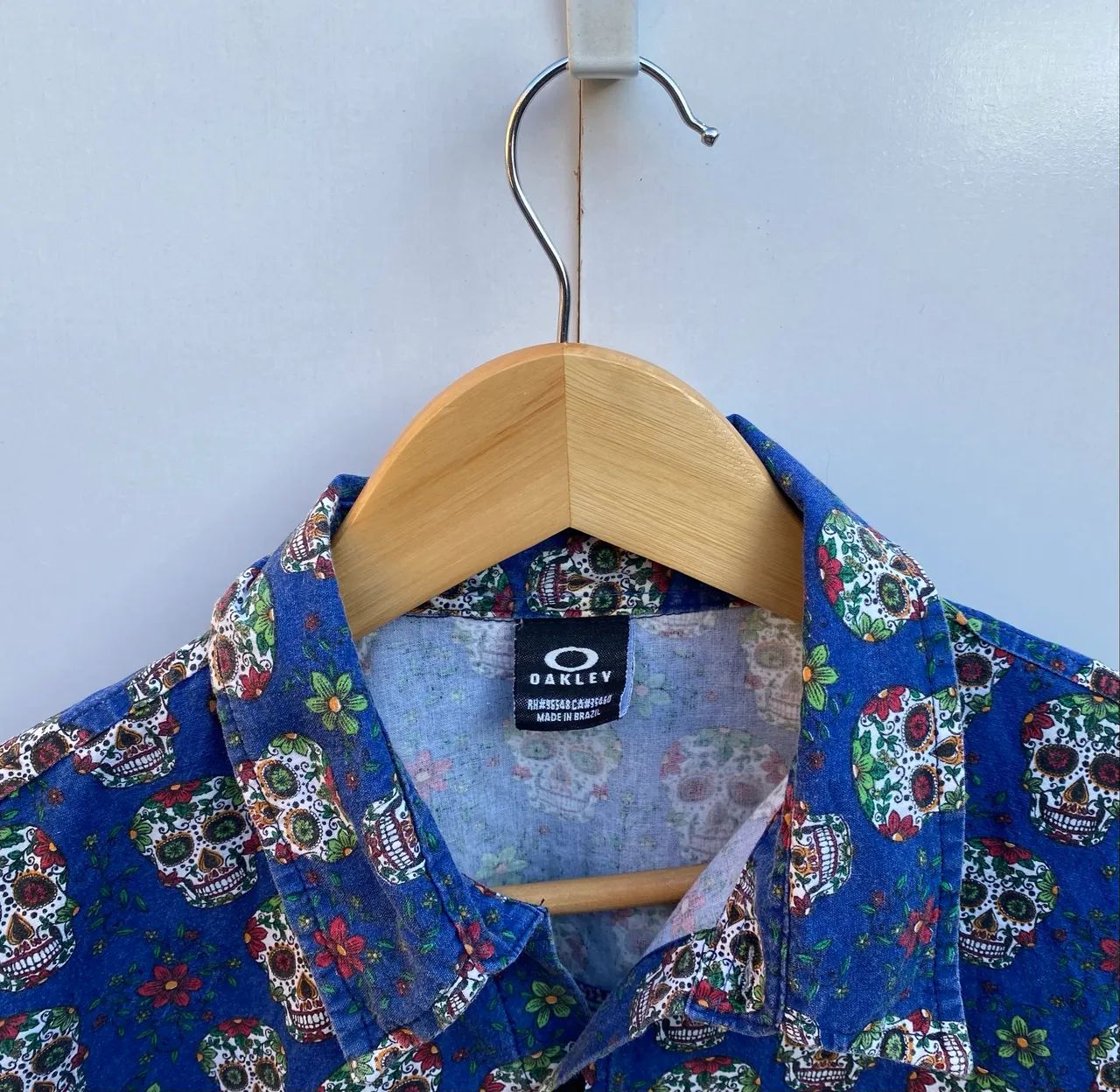 Camisa Oakley Caveiras Azul - M - Foto 2