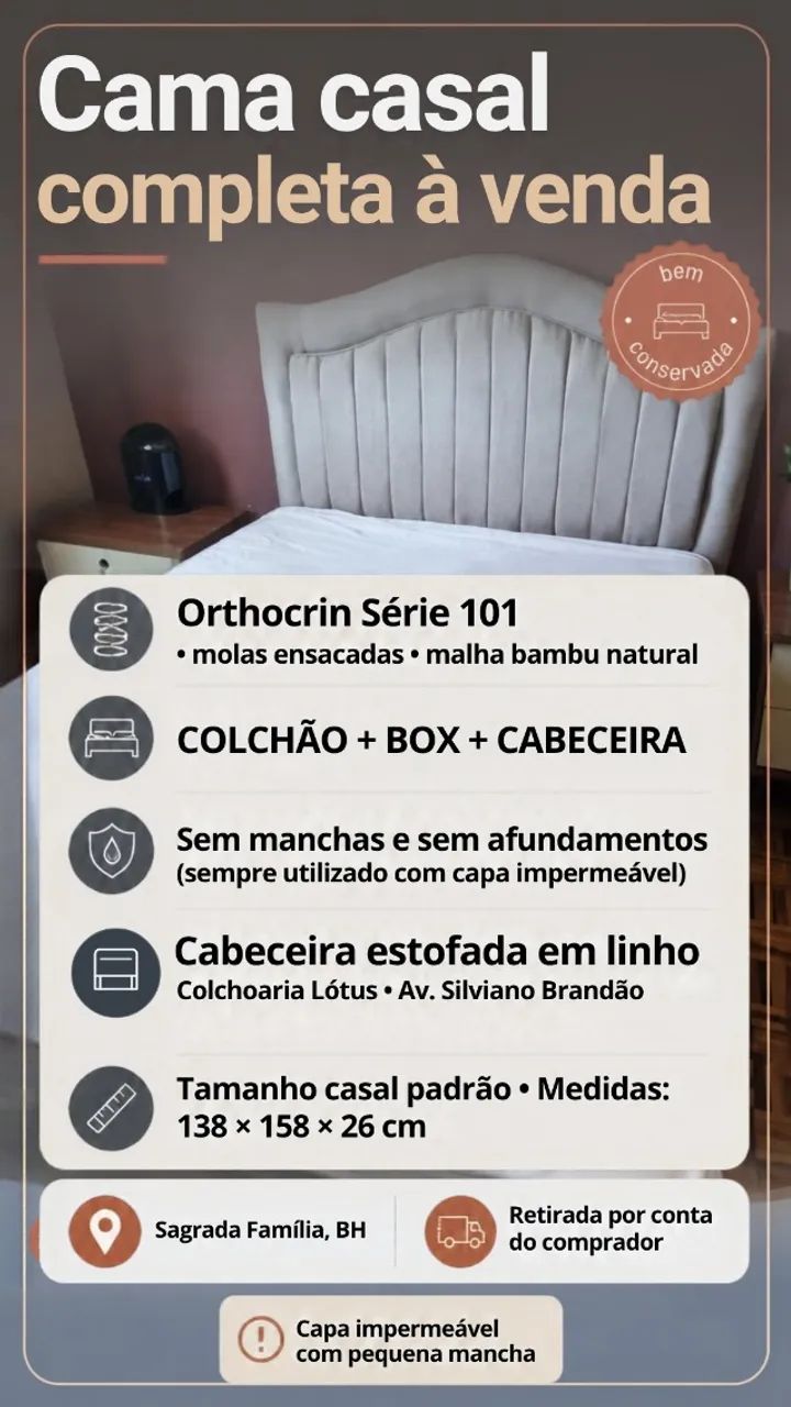 Cama de casal completa Ortochrin - Foto 2