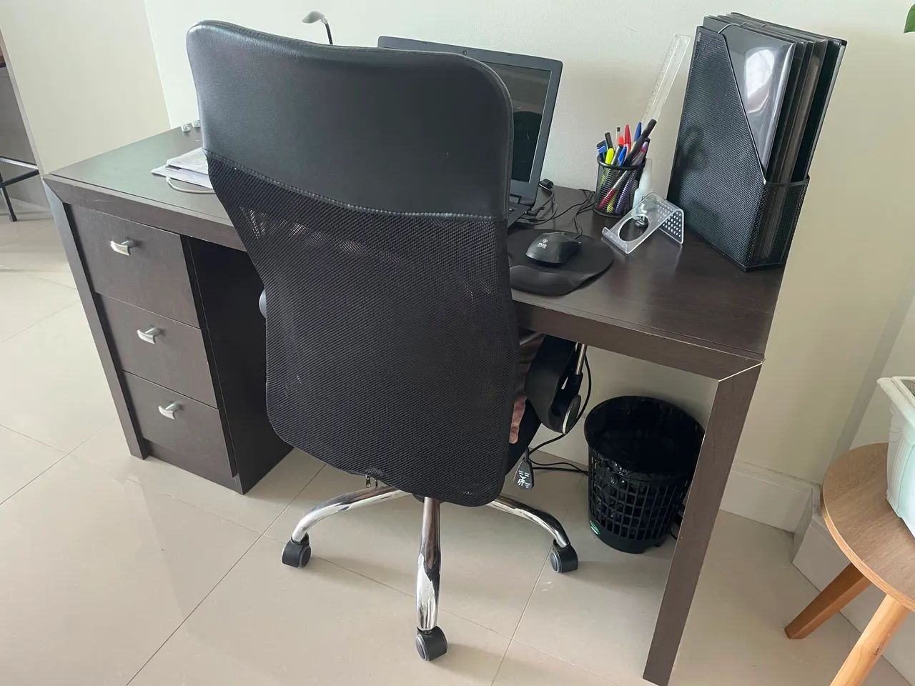 Escritório computador com 3 gavetas 