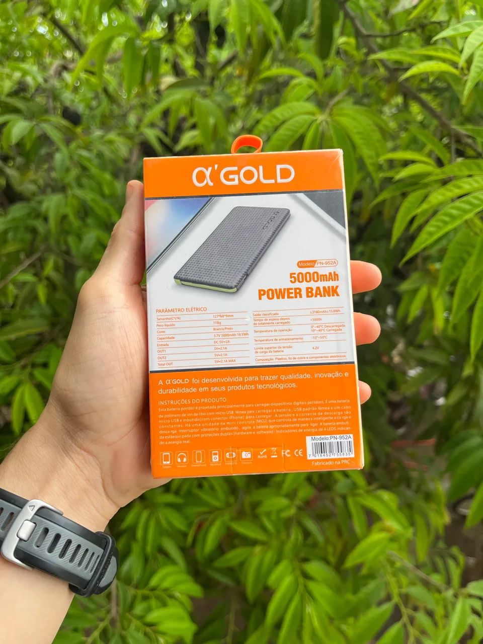 Power Bank ?Gold 5000mAh | Bateria Portátil Compacta e Rápida para Celular - Foto 3