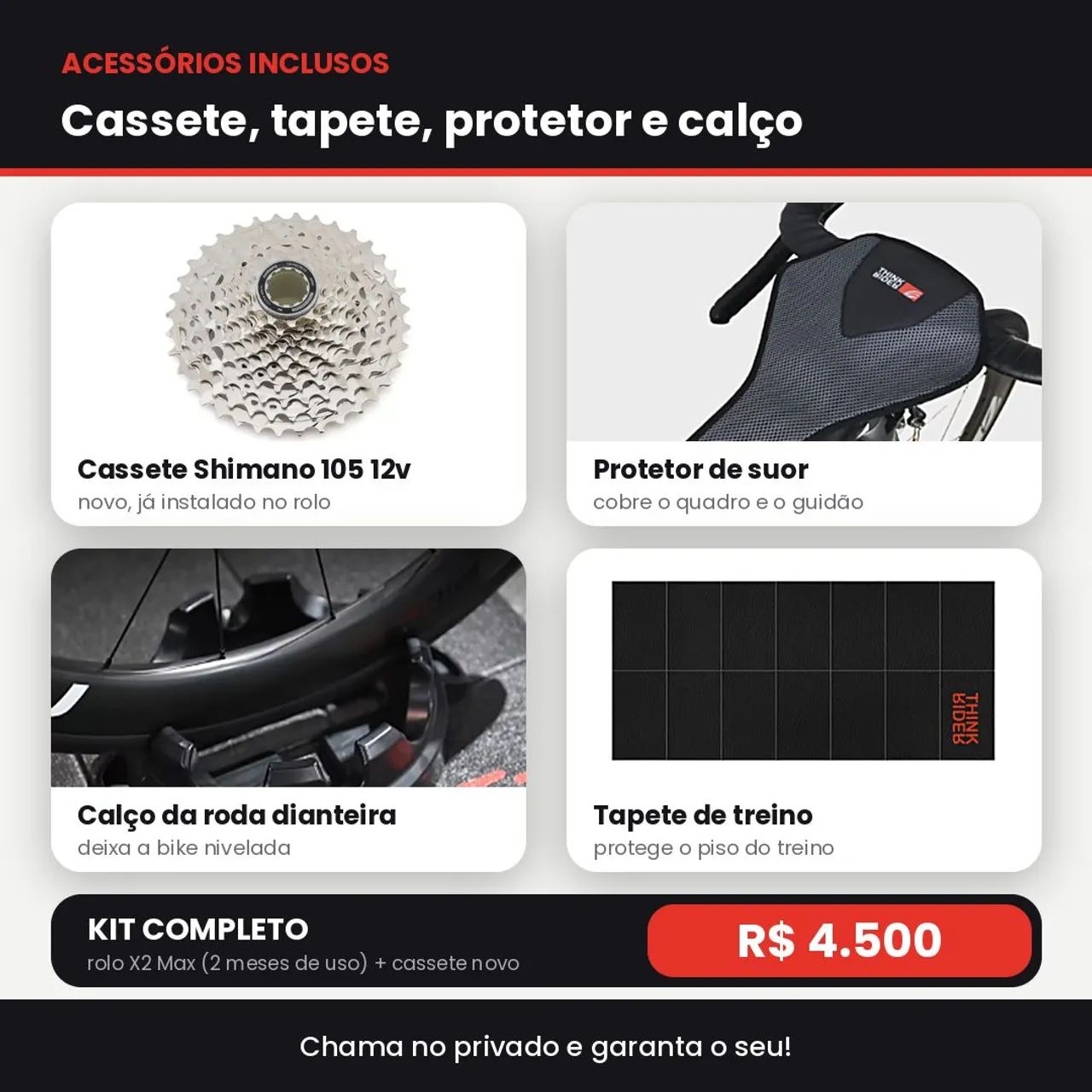 Rolo Inteligente ThinkRider X2 Max + Cassete Shimano 105 12v Novo