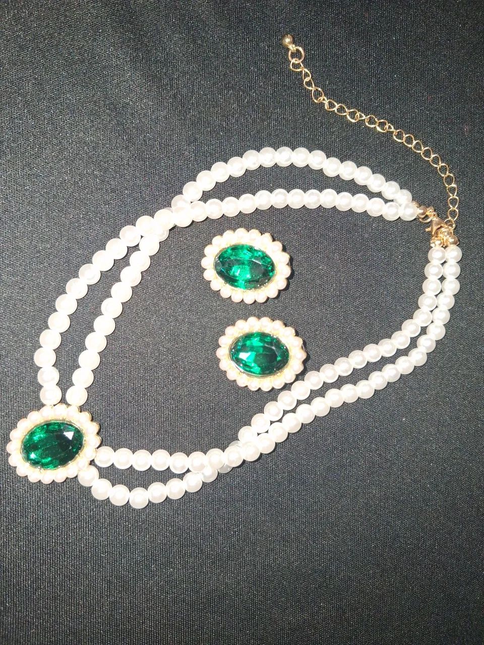 Conjunto Pérola Cordão e Brincos Vintage - Foto 2
