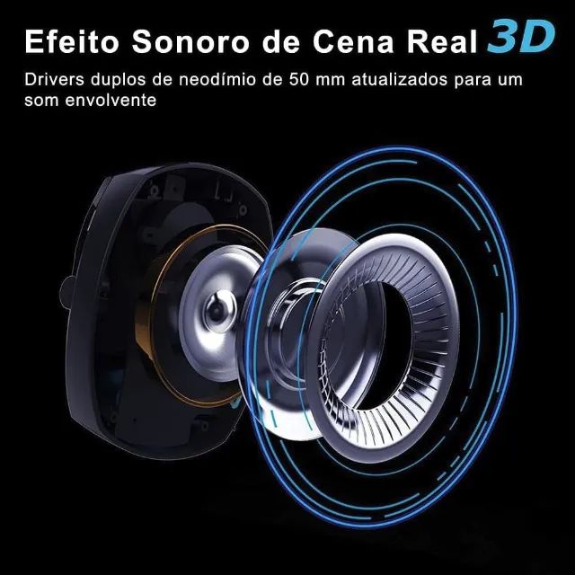 Headset Gamer Sem Fio Acinaci, Bluetooth, 2.4G, USB, 3.5mm, PC, PS5, NS, 12x 19,24 - Foto 3