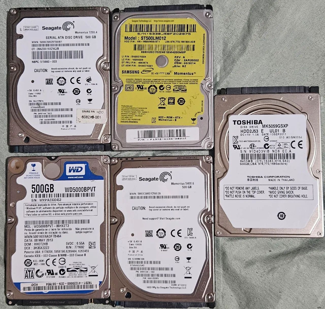 Hds 500gb de Notebook