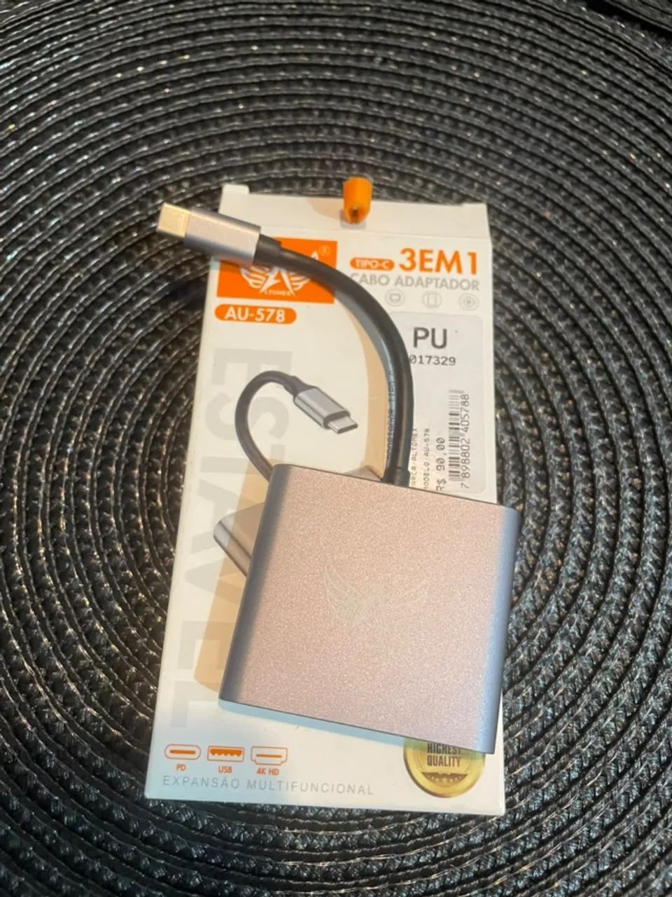 Adaptador USB-C 3 em 1, Hub HDMI 4K, USB 3.0, Carregamento Rápido, Compatível com MacBook  - Foto 2