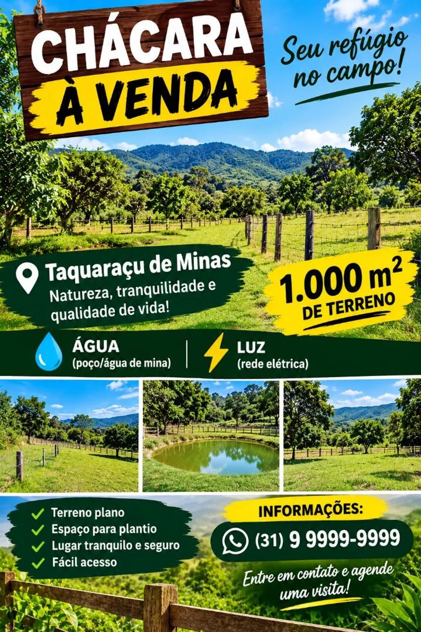 Excelente chácaras em Taquaraçu de minas!
