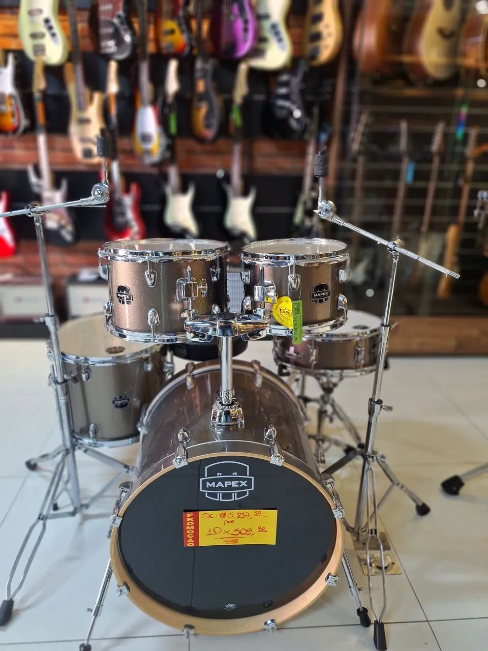 Baterias acústicas (Pearl e Mapex) - Foto 2