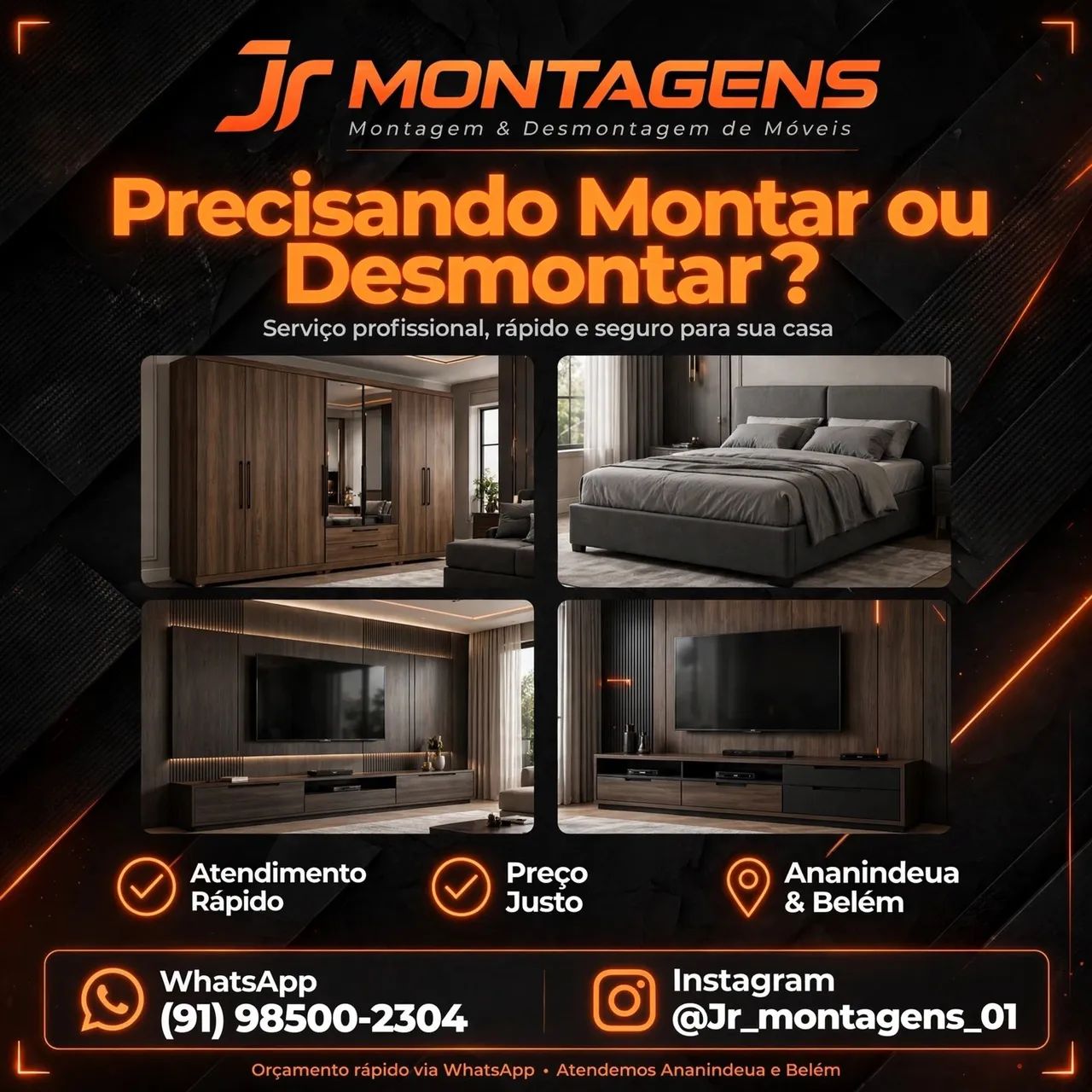 Vamos ate sua casa desmontar e montar seus móveis 
