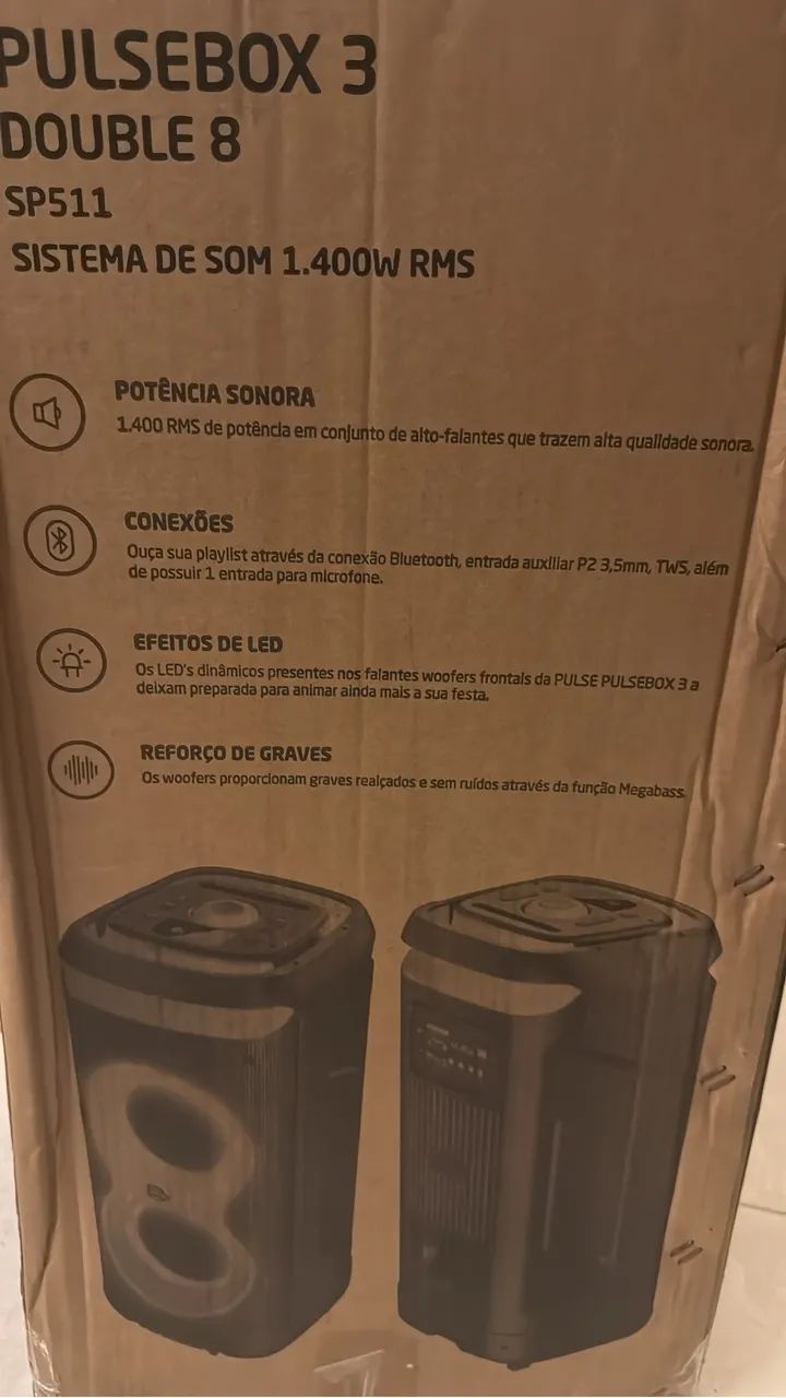 Caixa de Som Pulsebox 3 1400watts SP511 - Foto 3