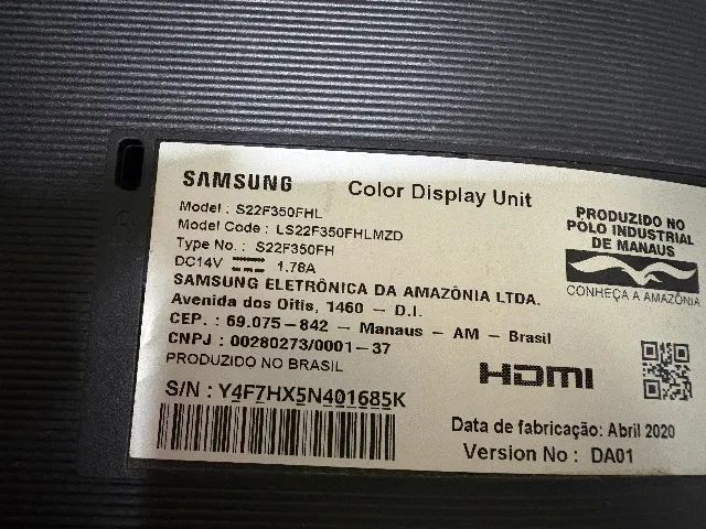 Monitor Samsung S22F350 - usado - tela quebrada - leia - Foto 3