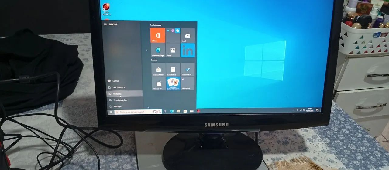 CPU e monitor 20 polegadas 3gb memória hd320 wi-fi win10  - Foto 3