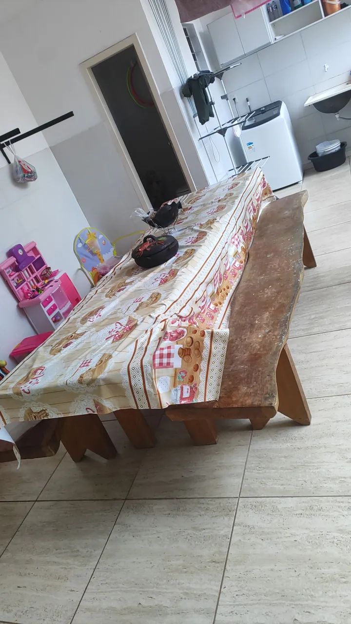 Mesa de jaqueira 3 metros com banco  - Foto 2