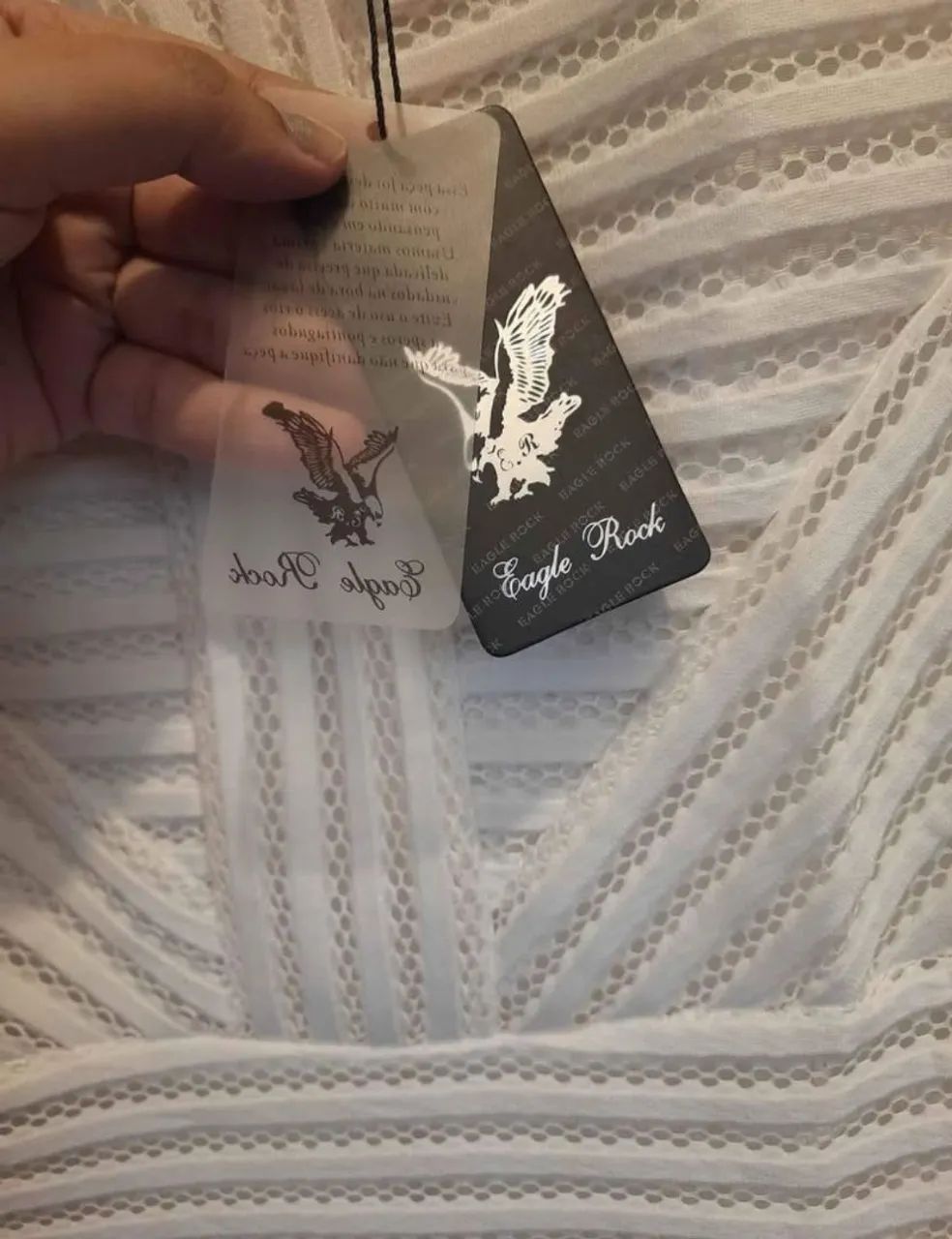 Vestido Branco Em Renda Forrado Eagle Rock<br> - Foto 3